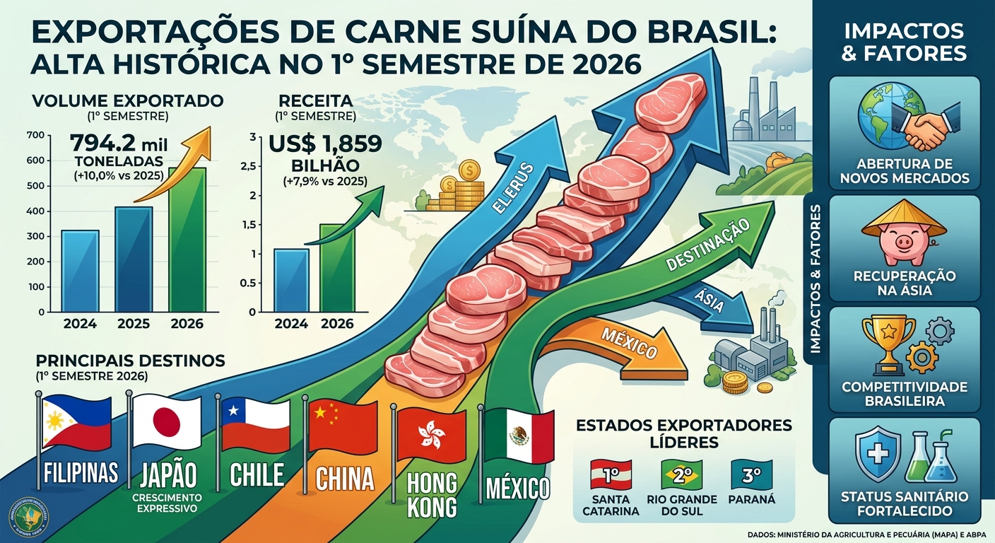 Imagem de exportação de carne suína